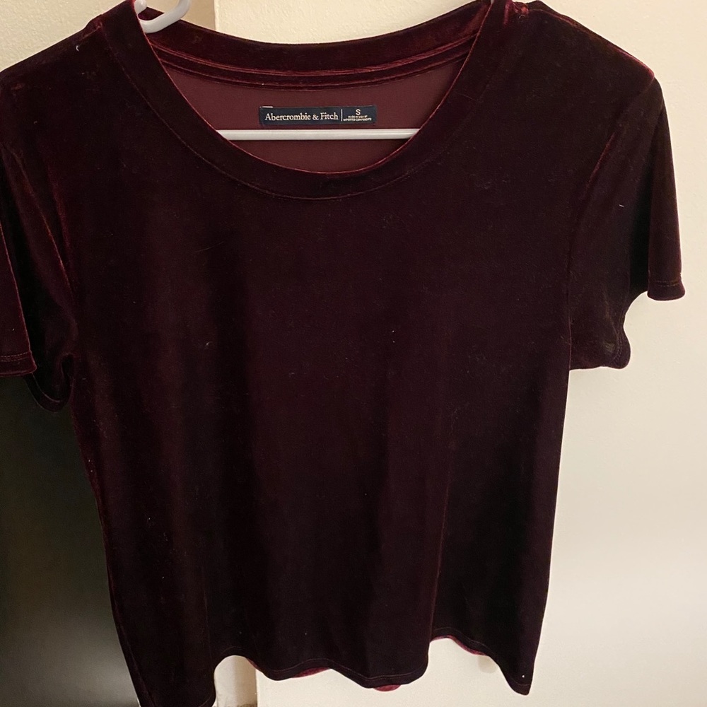 Velvet short sleeved shirt